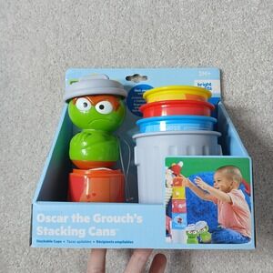 Sesame Street Oscar The Grouch Stacking Cans New 3M+ Counting Motor Skills